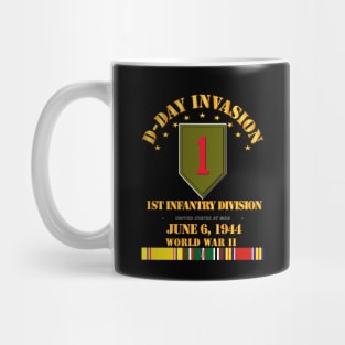 1st Infantry Div - D Day w Svc Ribbons Mug